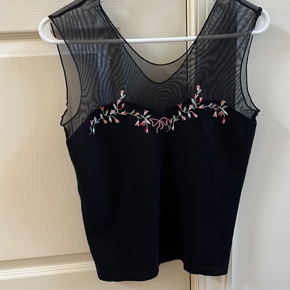 Black knit sheer top sweater
